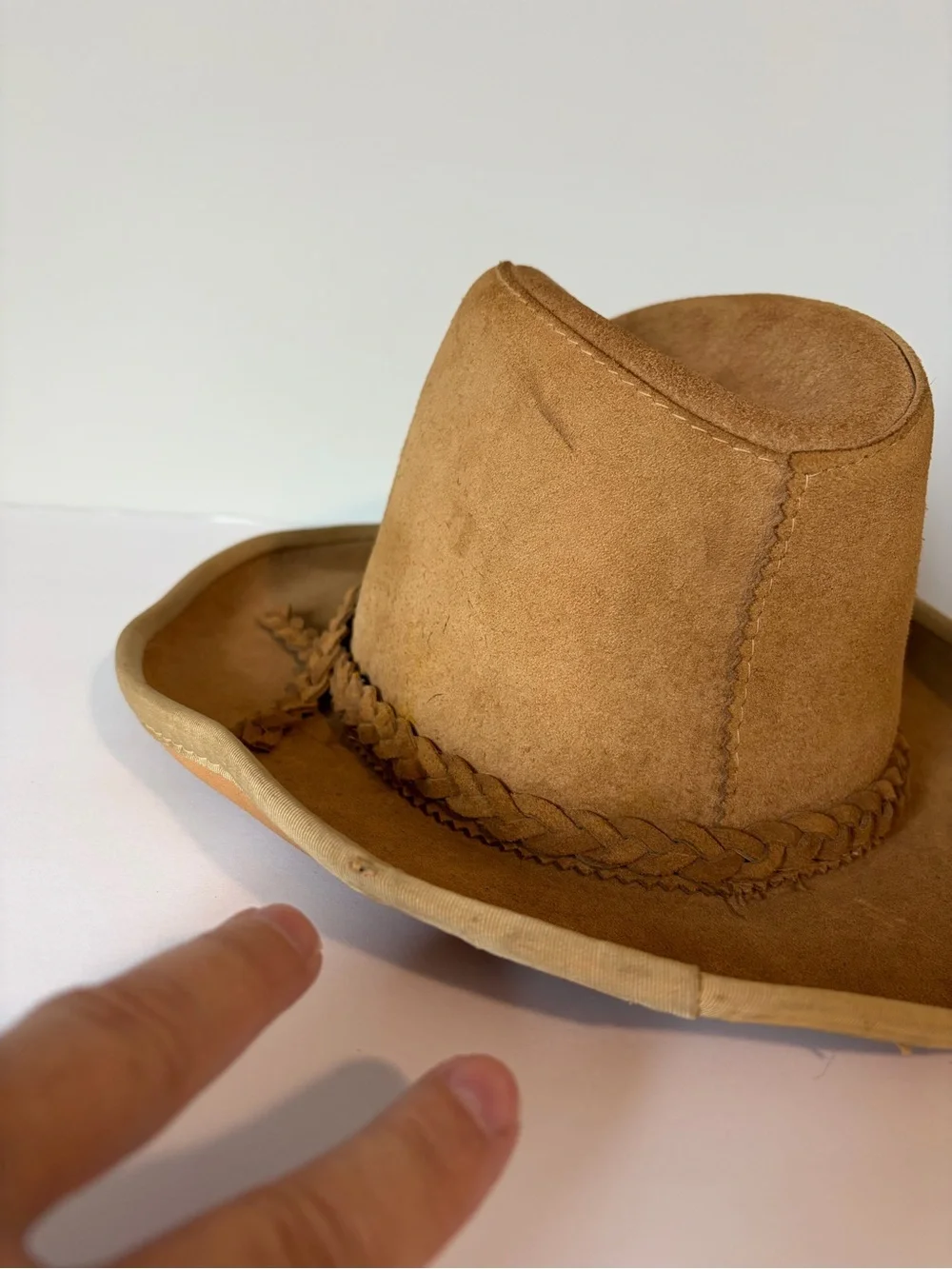 HENSCHEL SKULLY HAT CO Leather Hat XL Light Brown Womens Western Cowboy